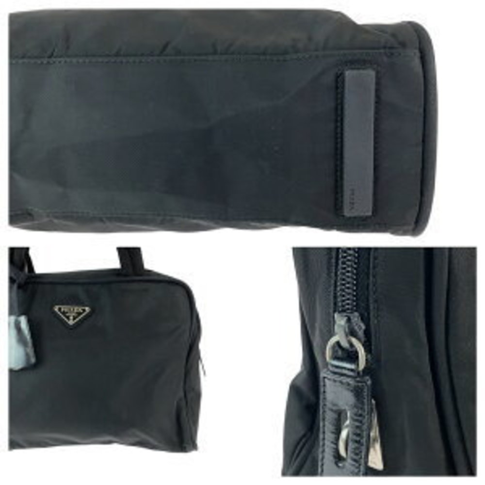 Prada Triangular Nylon Shoulder Black Bag - image 5